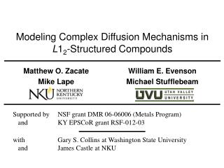 Modeling Complex Diffusion Mechanisms in L 1 2 -Structured Compounds