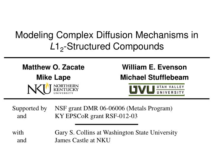 modeling complex diffusion mechanisms in l 1 2 structured compounds