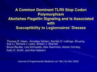 Journal of Experimental Medicine vol 198 (10) Nov 2003