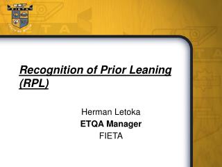Recognition of Prior Leaning (RPL)