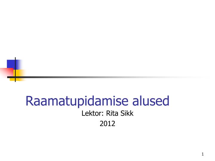 raamatupidamise alused