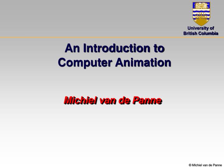 an introduction to computer animation