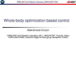Whole-body optimization based control