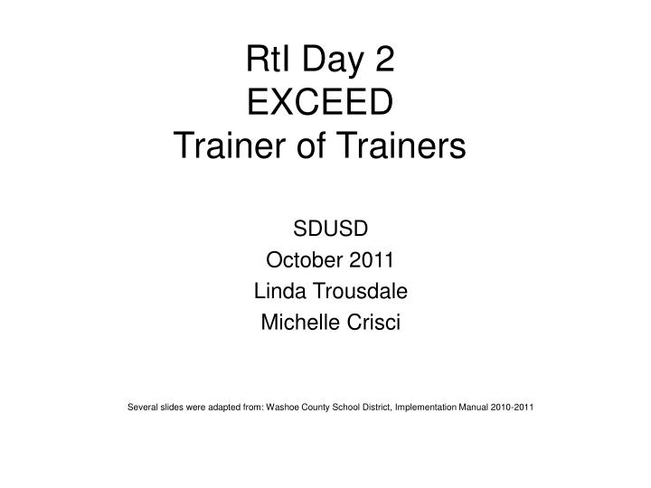 rti day 2 exceed trainer of trainers