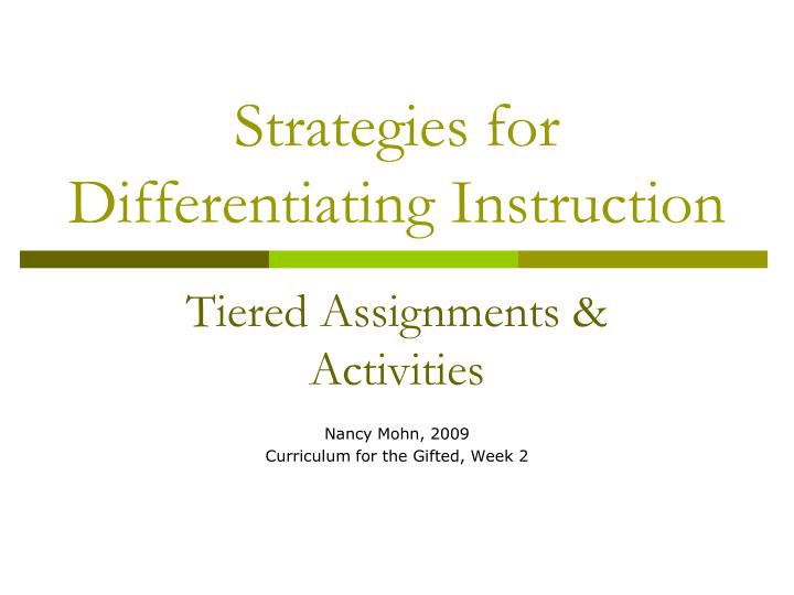 strategies for differentiating instruction