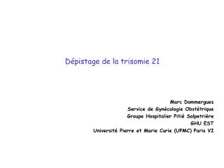 d pistage de la trisomie 21