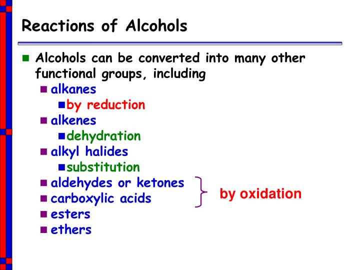 reactions of alcohols