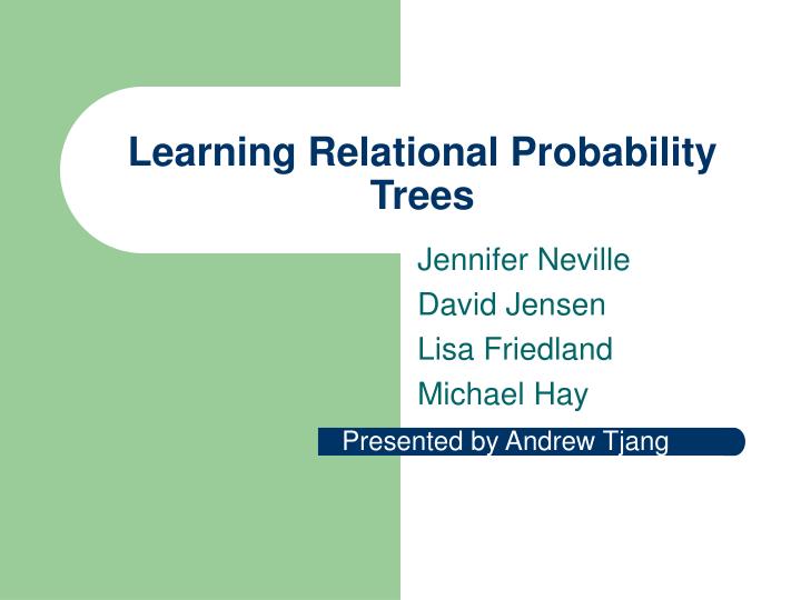 learning relational probability trees