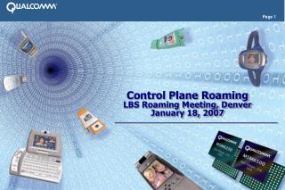Control Plane Roaming LBS Roaming Meeting, Denver January 18, 2007