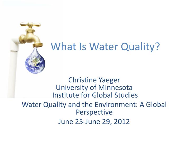 what is water quality