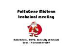 PolExGene Midterm technical meeting - slide 1