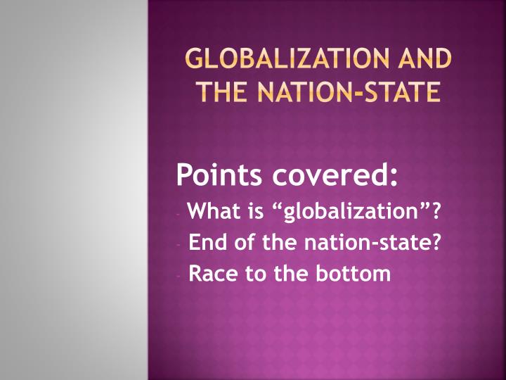 globalization and the nation state
