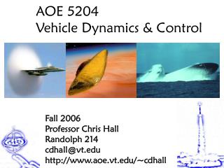 AOE 5204 Vehicle Dynamics &amp; Control