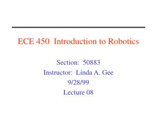ECE 450 Introduction to Robotics
