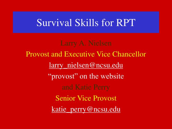 survival skills for rpt