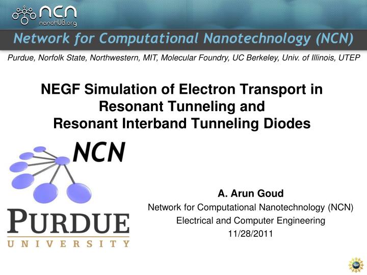 negf simulation of electron transport in resonant tunneling and resonant interband tunneling diodes