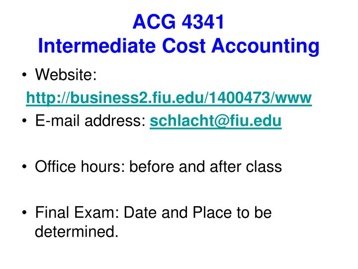 acg 4341 intermediate cost accounting