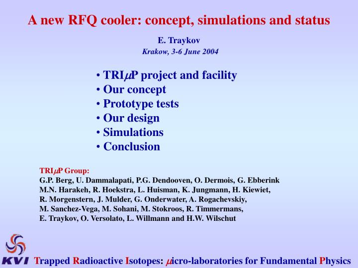 a new rfq cooler concept simulations and status