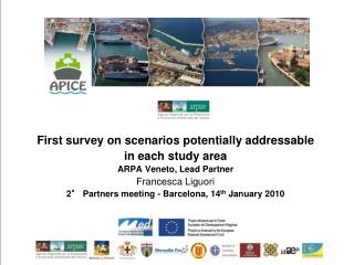 First survey on scenarios potentially addressable in each study area ARPA Veneto, Lead Partner