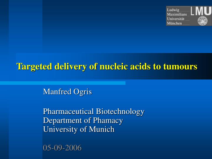 targeted delivery of nucleic acids to tumours