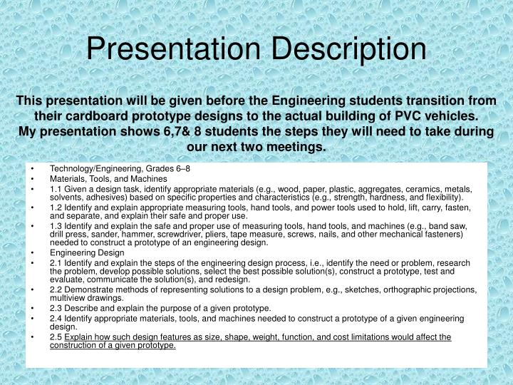 presentation description