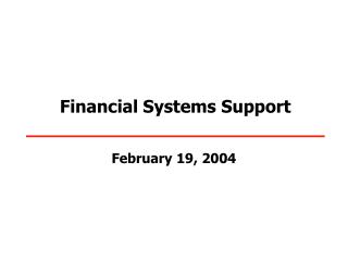 Financial Systems Support