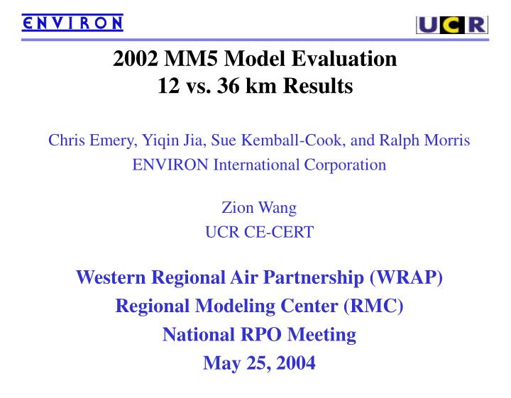 2002 mm5 model evaluation 12 vs 36 km results