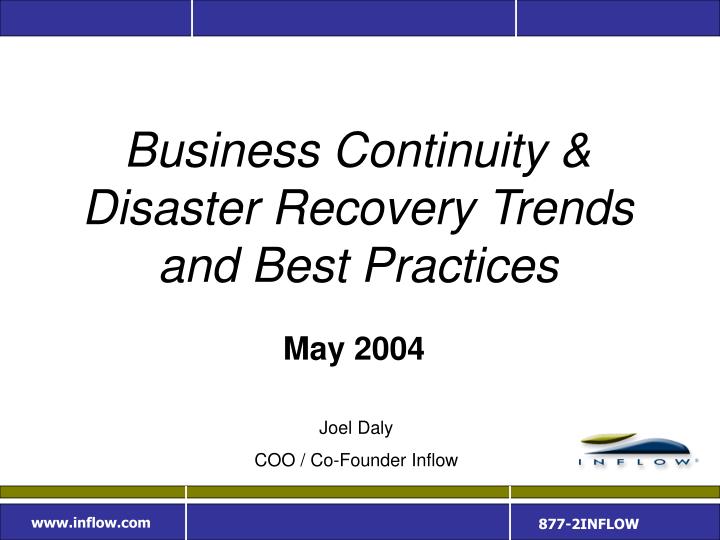 business continuity disaster recovery trends and best practices