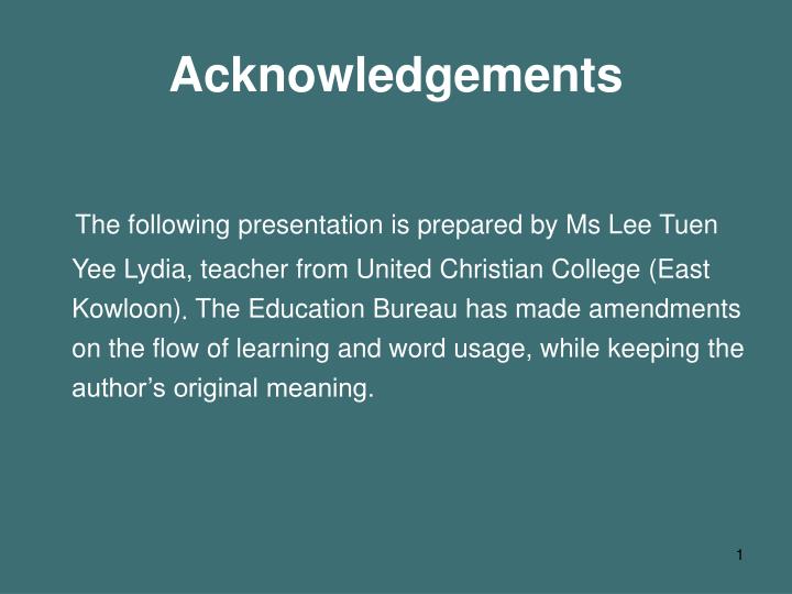 acknowledgements