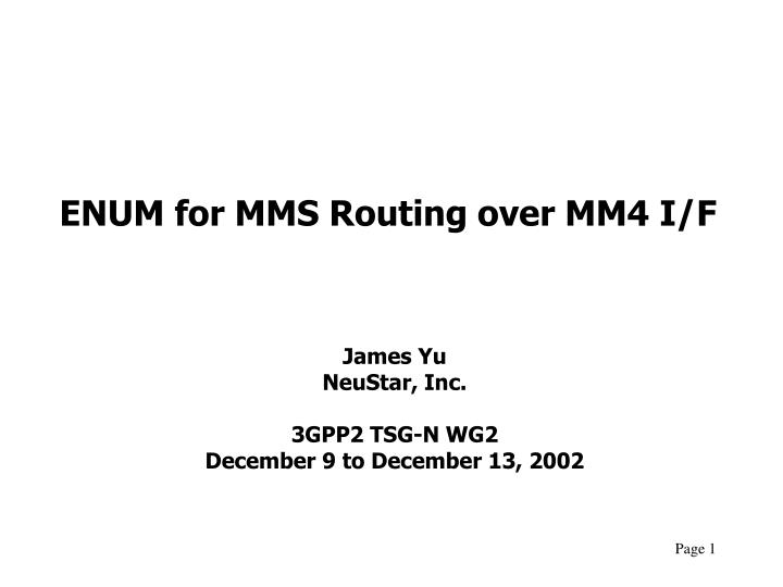 enum for mms routing over mm4 i f