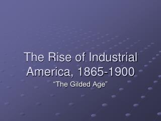 The Rise of Industrial America, 1865-1900