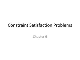 Constraint Satisfaction Problems