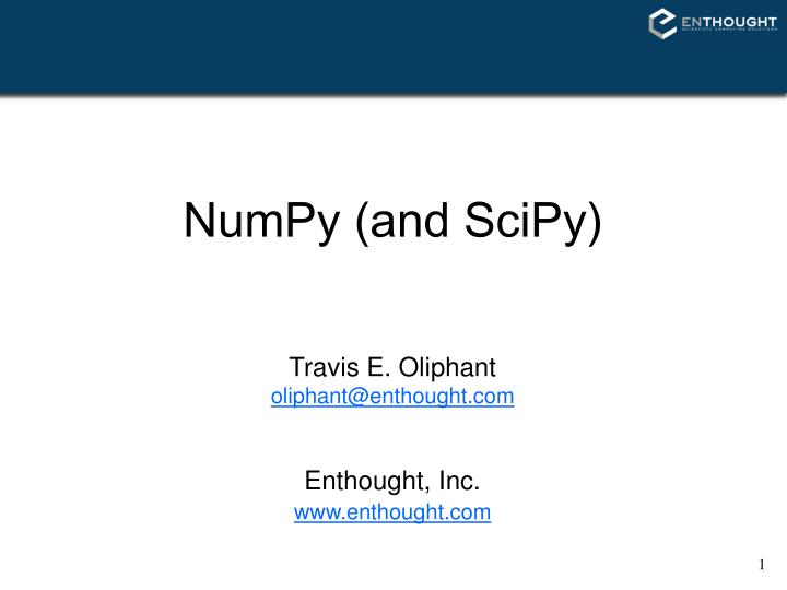 numpy and scipy