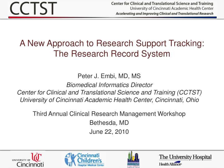 a new approach to research support tracking the research record system