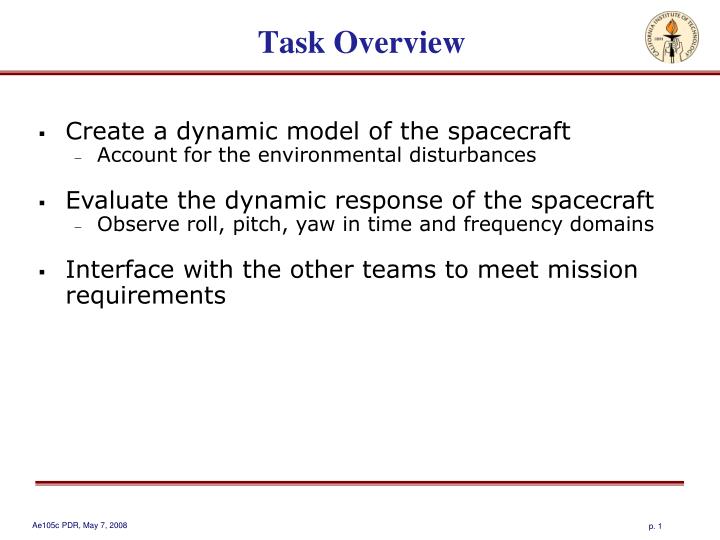 task overview
