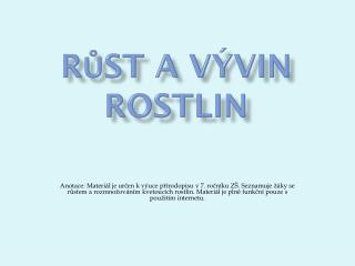 r st a v vin rostlin