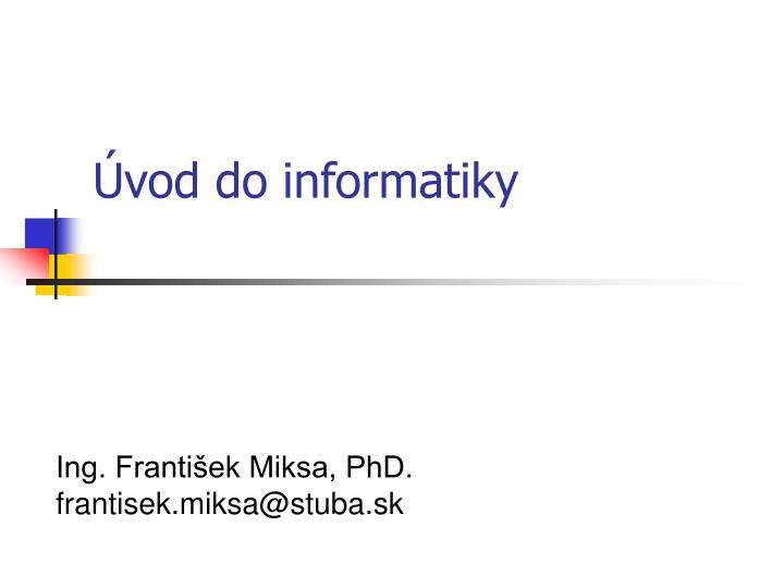 vod do informatiky