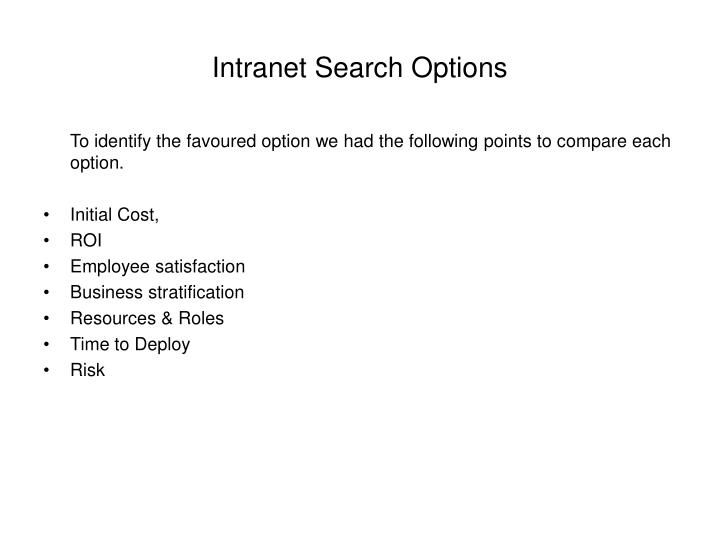 intranet search options