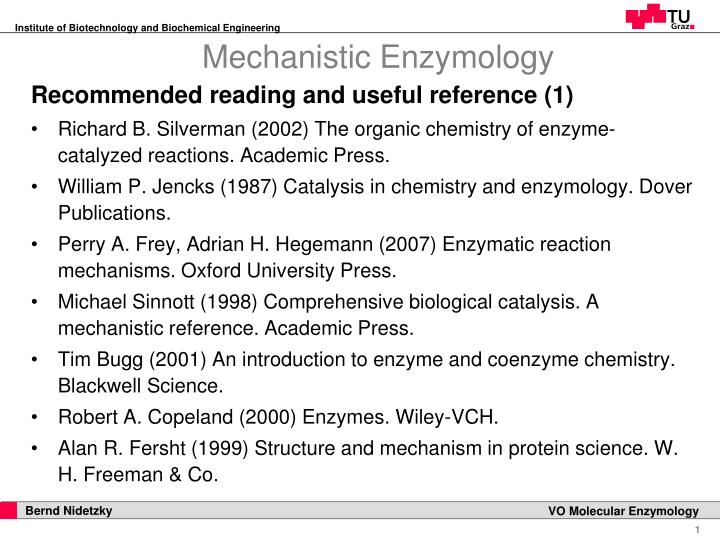 mechanistic enzymology