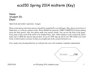ecs150 Spring 2014 midterm (Key)