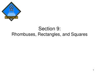 Section 9: Rhombuses, Rectangles, and Squares