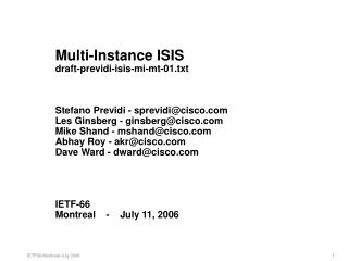 MI-ISIS Introduction