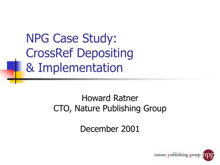 npg case study crossref depositing implementation