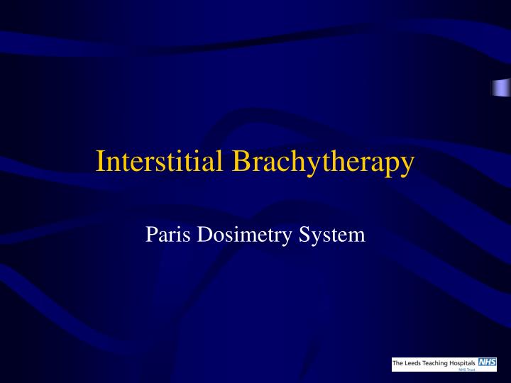 interstitial brachytherapy