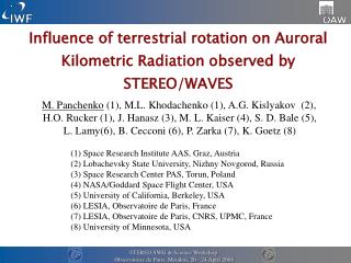 Influence of terrestrial rotation on Auroral Kilometric Radiation observed by STEREO/WAVES