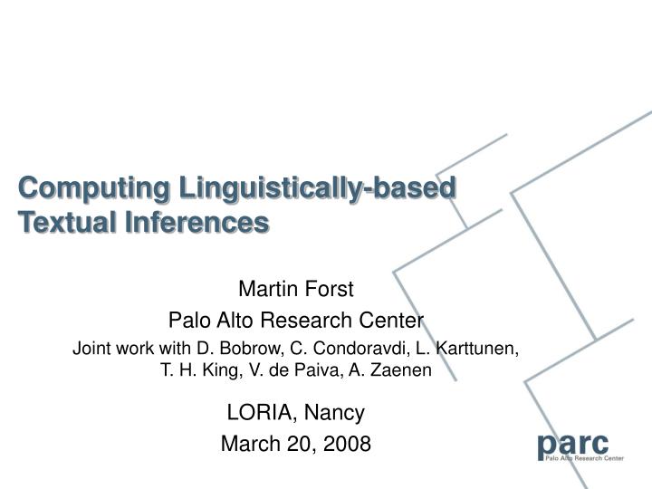 computing linguistically based textual inferences