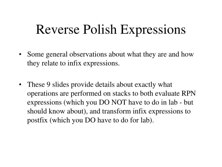reverse polish expressions