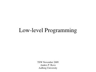 low level programming