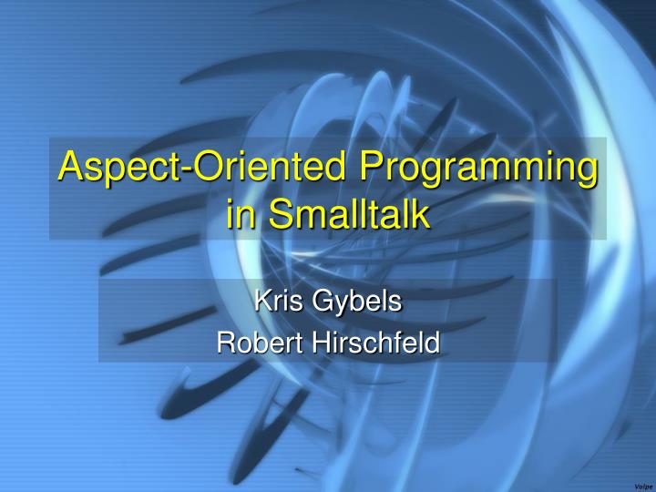 aspect oriented programming in smalltalk