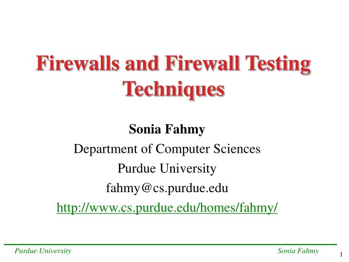 firewalls and firewall testing techniques